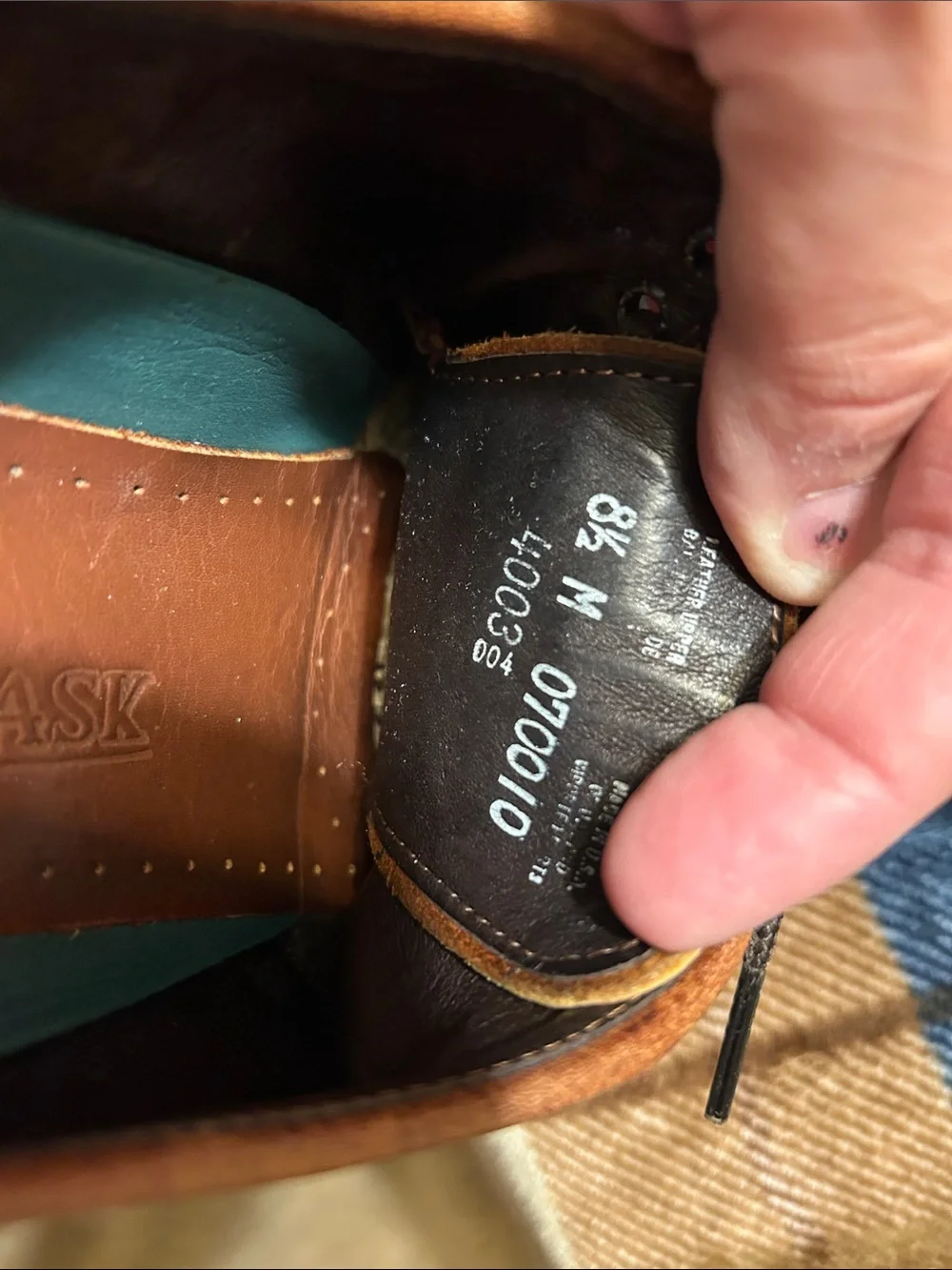 Men's Leather Derby Shoes in Cognac Brown
